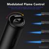 imageSondiko Torch Lighters Refillable Butane Lighter with Adjustable Jet Flame Metal Shell Butane Nozzle Adapter Kit for Candle Grill BBQ Fireworks 4 Pack Black