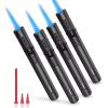 imageSondiko Torch Lighters Refillable Butane Lighter with Adjustable Jet Flame Metal Shell Butane Nozzle Adapter Kit for Candle Grill BBQ Fireworks 4 Pack Black