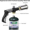imageSondiko Powerful Propane Torch Gun Cooking Torch for Sous Vide Charcoal Starter and Steak Searing Best for Outdoor BBQ Party and Camping Gray amp Black Gas Welding KitTank Not IncludedBlack