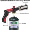 imageSondiko Powerful Propane Torch Gun Cooking Torch for Sous Vide Charcoal Starter and Steak Searing Best for Outdoor BBQ Party and Camping Gray amp Black Gas Welding KitTank Not IncludedRed  Black