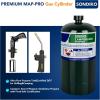imageSondiko Powerful Propane Torch Gun Cooking Torch for Sous Vide Charcoal Starter and Steak Searing Best for Outdoor BBQ Party and Camping Gray amp Black Gas Welding KitTank Not IncludedGreen