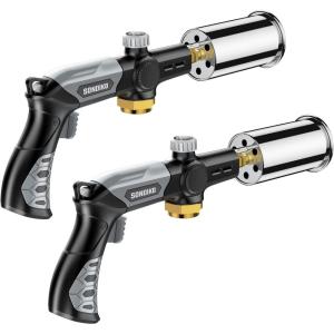 imageSondiko Powerful Propane Torch Gun Cooking Torch for Sous Vide Charcoal Starter and Steak Searing Best for Outdoor BBQ Party and Camping Gray amp Black Gas Welding KitTank Not IncludedBlack  Gray