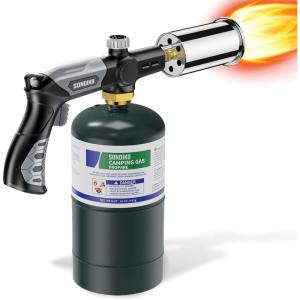 imageSondiko Powerful Propane Torch Gun Cooking Torch for Sous Vide Charcoal Starter and Steak Searing Best for Outdoor BBQ Party and Camping Gray amp Black Gas Welding KitTank Not IncludedBlack