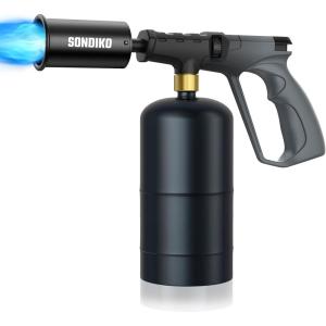 imageSondiko Powerful Propane Torch Gun Cooking Torch for Sous Vide Charcoal Starter and Steak Searing Best for Outdoor BBQ Party and Camping Gray amp Black Gas Welding KitTank Not IncludedGray  Black