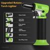 imageSondiko Butane Torch Lighter with Visible Fuel Window Refillable Soldering Torch with Adjustable Flame for Welding Resin Art IndustrialButane Gas Not IncludedGreen  Black