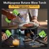 imageSondiko Butane Torch Lighter with Visible Fuel Window Refillable Soldering Torch with Adjustable Flame for Welding Resin Art IndustrialButane Gas Not IncludedGreen  Black