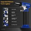 imageSondiko Butane Torch Lighter with Visible Fuel Window Refillable Soldering Torch with Adjustable Flame for Welding Resin Art IndustrialButane Gas Not IncludedBlue  Black