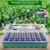 imageSondiko Seed Starter Tray with Grow Light Heated Seed Starter Kit with Temperature Display Humidity Dome Germination Kit Adjustable Plant Light for Seed Starting and Seedling GrowthDark Green