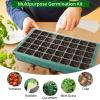 imageSondiko Seed Starter Tray with Grow Light Heated Seed Starter Kit with Temperature Display Humidity Dome Germination Kit Adjustable Plant Light for Seed Starting and Seedling GrowthDark Green