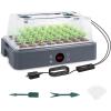 imageSondiko Seed Starter Tray with Grow Light Heated Seed Starter Kit with Temperature Display Humidity Dome Germination Kit Adjustable Plant Light for Seed Starting and Seedling GrowthGray