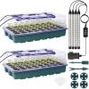 imageSondiko Seed Starter Tray with Grow Light Heated Seed Starter Kit with Temperature Display Humidity Dome Germination Kit Adjustable Plant Light for Seed Starting and Seedling GrowthDark Green