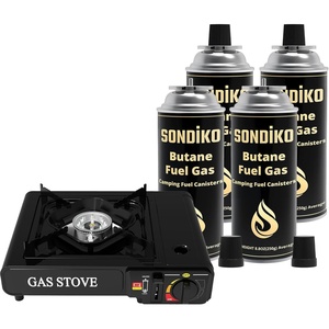 image:imageSondiko Outdoor Camping Stove Portable Camping Stove with Butane Gas Butane Fuel Tanks for Stove Butane Fuel CanisterExplosion Proof  RVR System1 Stove with 4 Butane Can1 Stove with 4 Butane Can